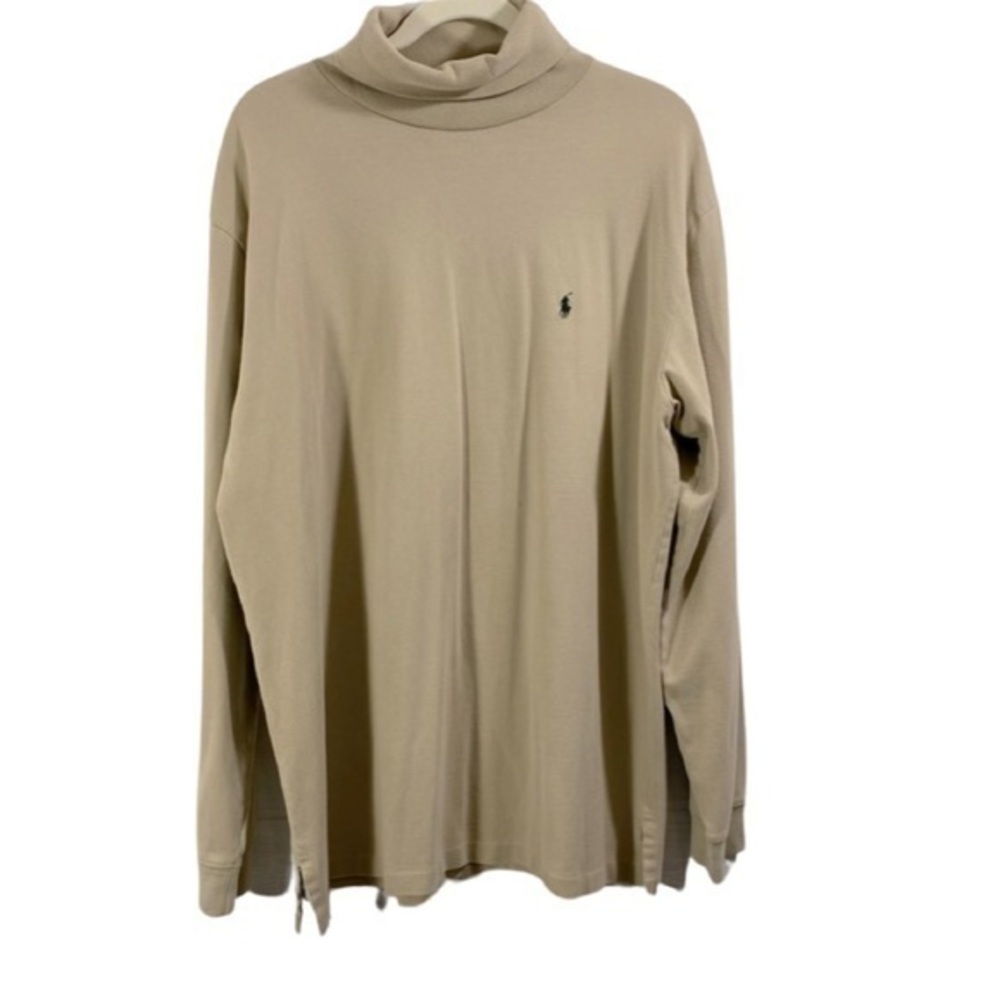 Polo Ralph Lauren Logo Embroidered Turtleneck Sweater 
Size XL Color tan